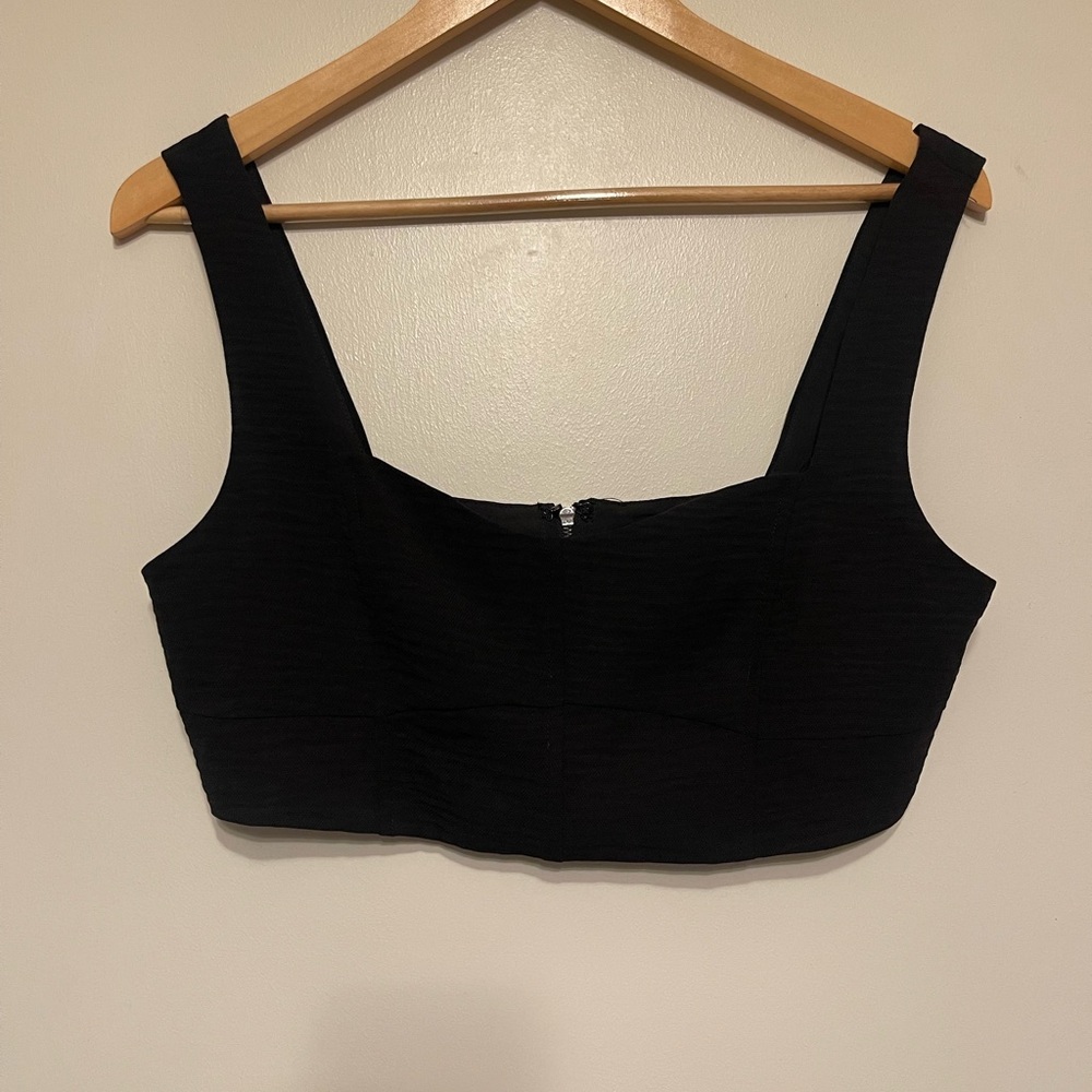 Showpo Black Zip Up Crop Top